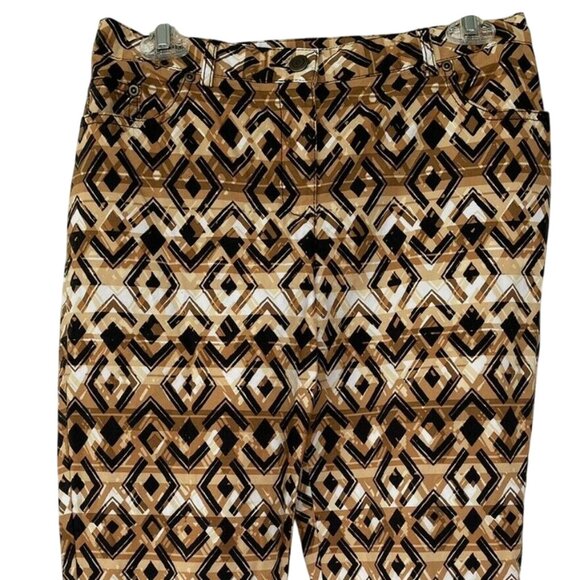 RUBY RD. CROPPED GEOMETRIC STRETCH PANTS 8P-EUC - Picture 3 of 8